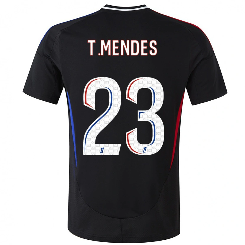 Danxen Homme Maillot Thiago Mendes #23 Noir Tenues Extérieur 2024/25 T-Shirt