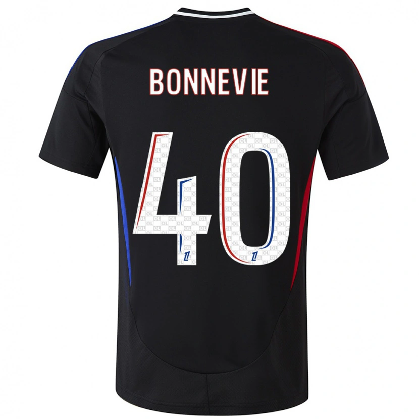 Danxen Homme Maillot Kayne Bonnevie #40 Noir Tenues Extérieur 2024/25 T-Shirt