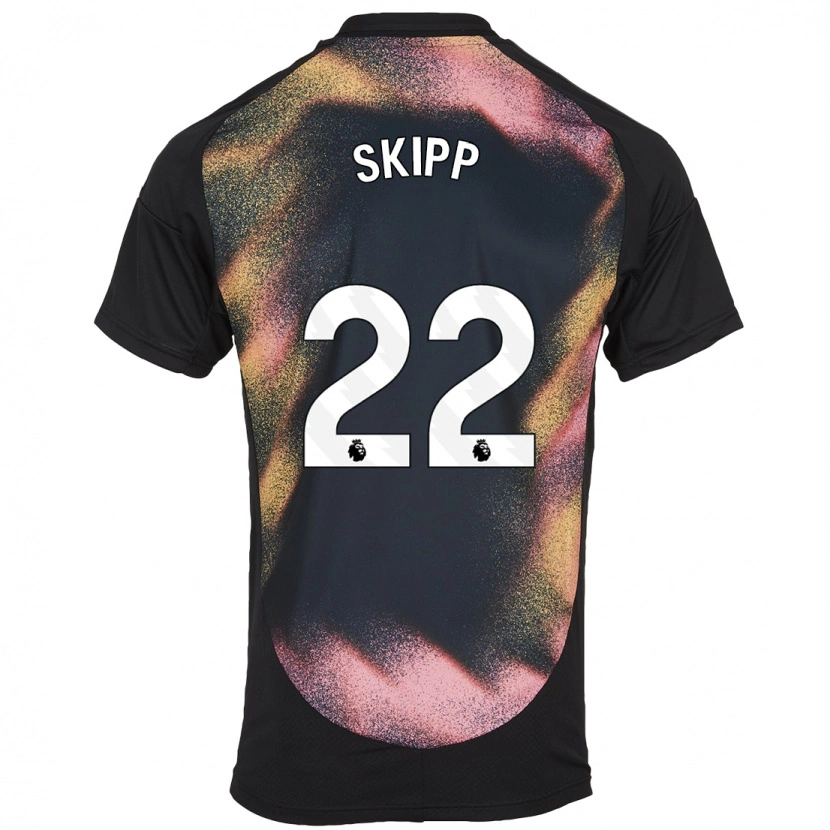 Danxen Homme Maillot Oliver Skipp #22 Noir Blanc Tenues Extérieur 2024/25 T-Shirt