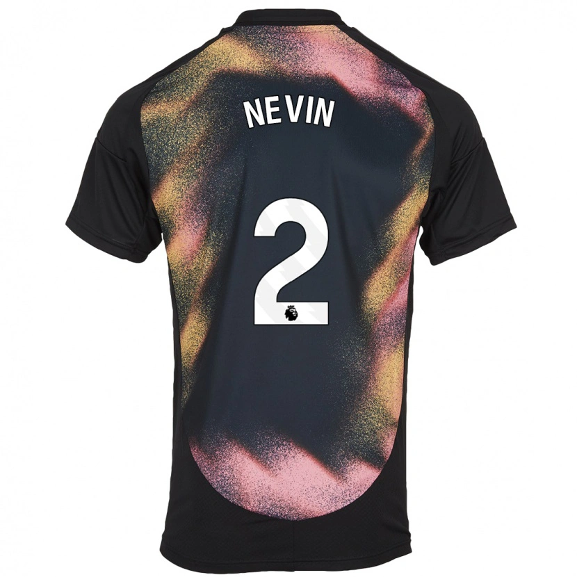 Danxen Homme Maillot Courtney Nevin #2 Noir Blanc Tenues Extérieur 2024/25 T-Shirt