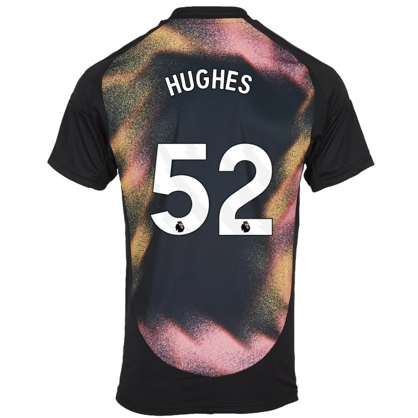 Danxen Homme Maillot Iestyn Hughes #52 Noir Blanc Tenues Extérieur 2024/25 T-Shirt