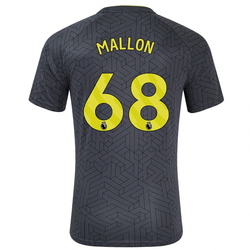 Danxen Homme Maillot Mathew Mallon #68 Noir Jaune Tenues Extérieur 2024/25 T-Shirt