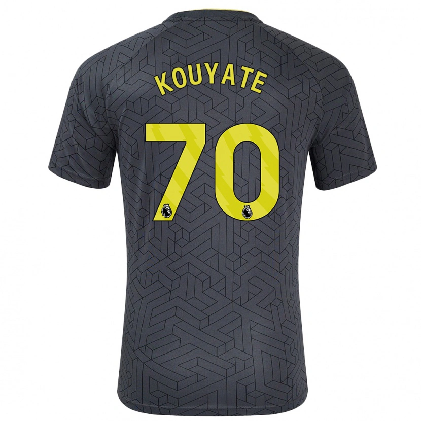 Danxen Homme Maillot Katia Kouyate #70 Noir Jaune Tenues Extérieur 2024/25 T-Shirt