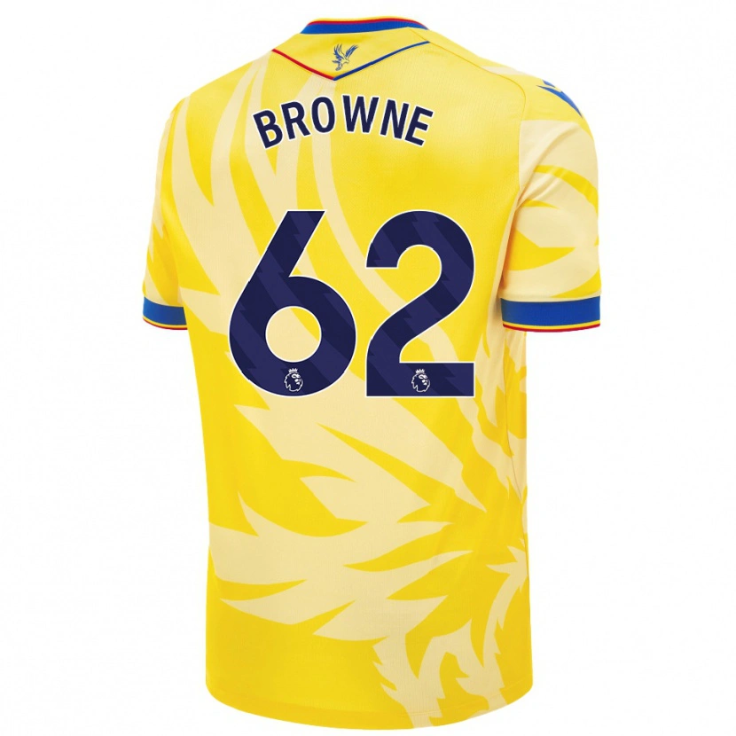 Danxen Homme Maillot Luke Browne #62 Jaune Tenues Extérieur 2024/25 T-Shirt