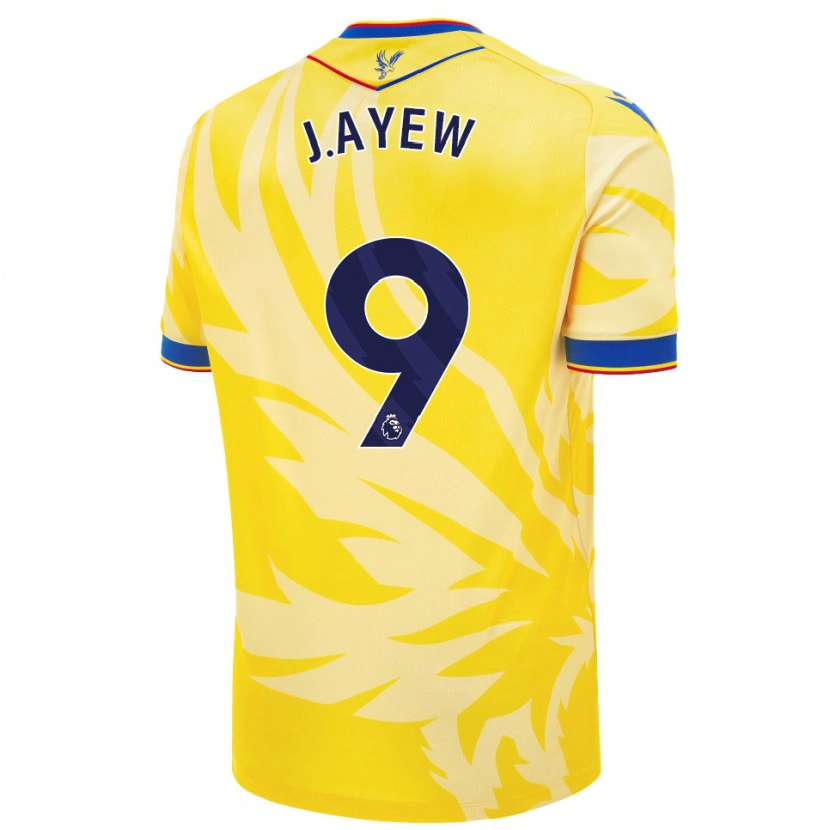 Danxen Homme Maillot Jordan Ayew #9 Jaune Tenues Extérieur 2024/25 T-Shirt