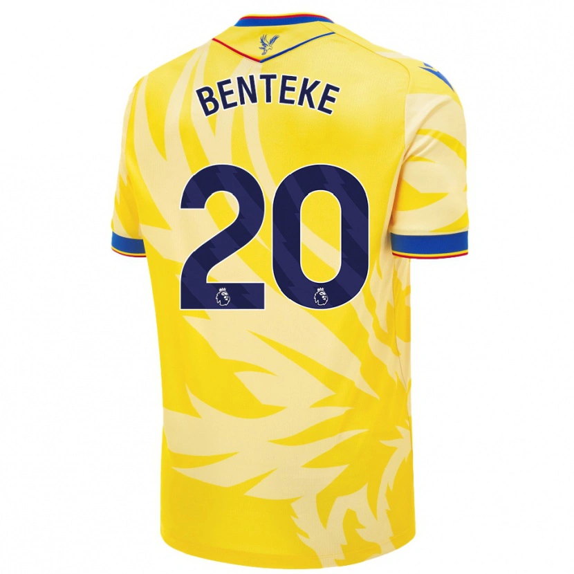 Danxen Homme Maillot Christian Benteke #20 Jaune Tenues Extérieur 2024/25 T-Shirt