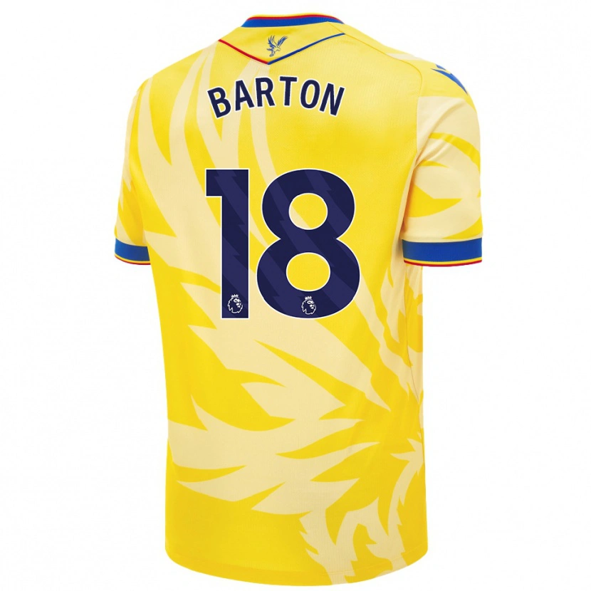 Danxen Homme Maillot Kirsty Barton #18 Jaune Tenues Extérieur 2024/25 T-Shirt