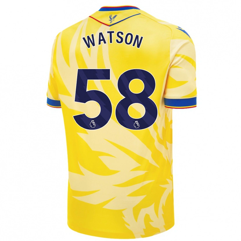 Danxen Homme Maillot Noah Watson #58 Jaune Tenues Extérieur 2024/25 T-Shirt