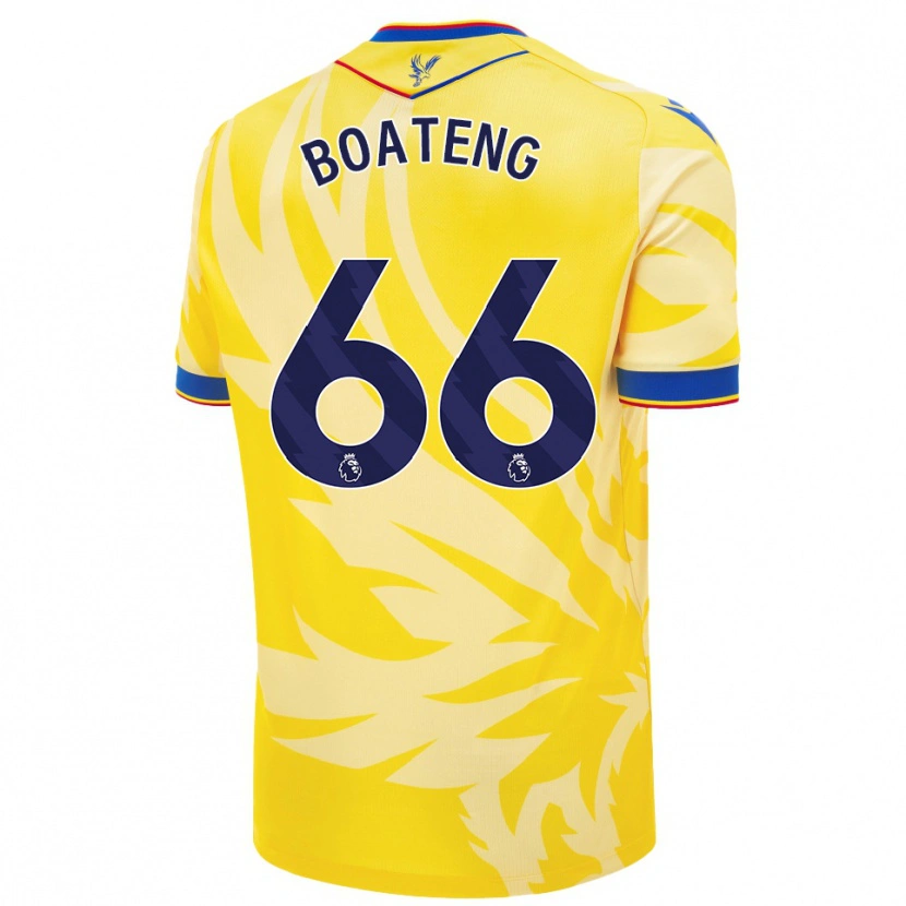 Danxen Homme Maillot David Boateng #66 Jaune Tenues Extérieur 2024/25 T-Shirt