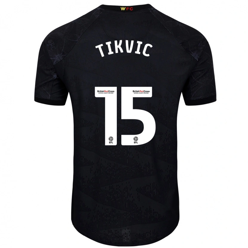 Danxen Homme Maillot Antonio Tikvic #15 Noir Blanc Tenues Extérieur 2024/25 T-Shirt