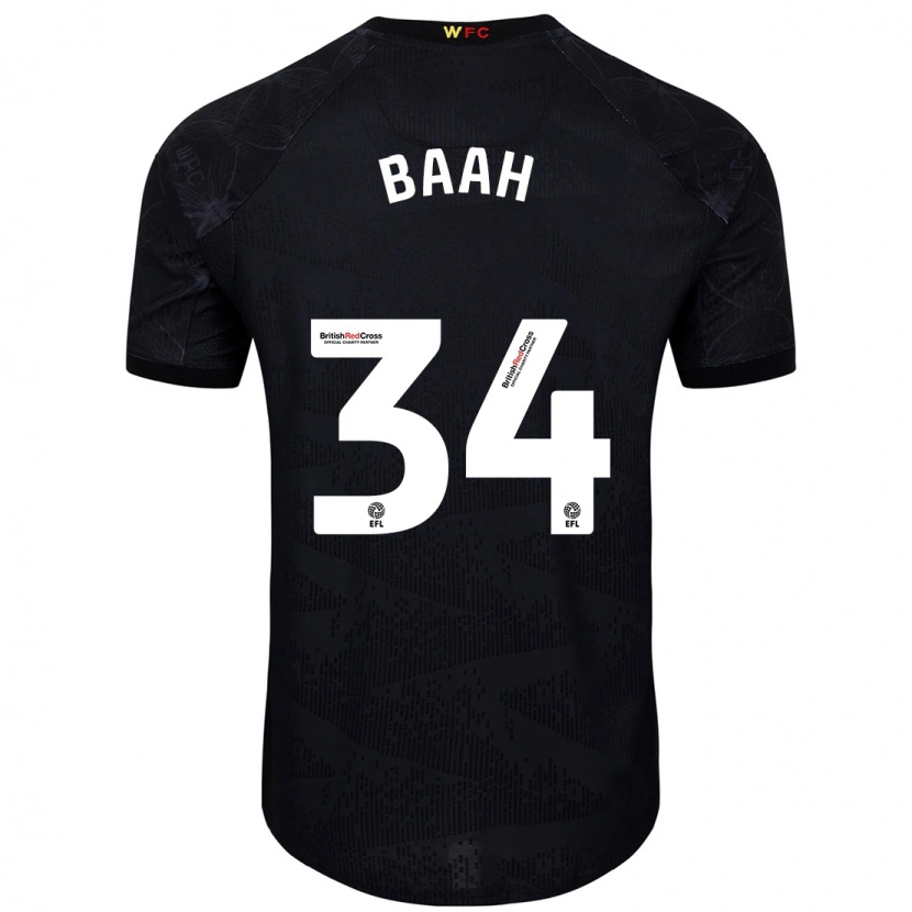 Danxen Homme Maillot Kwadwo Baah #34 Noir Blanc Tenues Extérieur 2024/25 T-Shirt