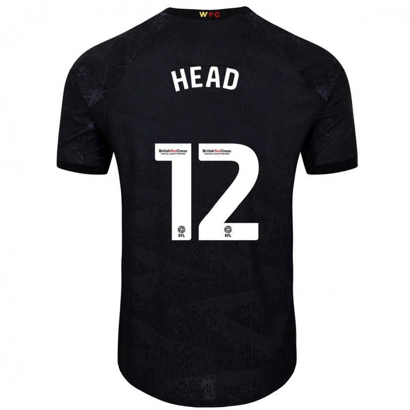 Danxen Homme Maillot Ellie Head #12 Noir Blanc Tenues Extérieur 2024/25 T-Shirt