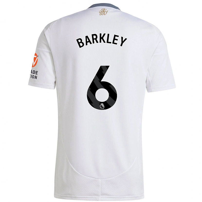 Danxen Homme Maillot Ross Barkley #6 Blanc Tenues Extérieur 2024/25 T-Shirt