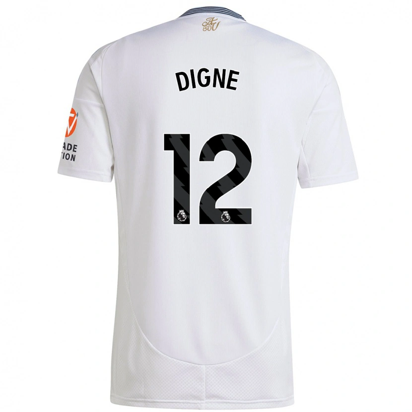 Danxen Homme Maillot Lucas Digne #12 Blanc Tenues Extérieur 2024/25 T-Shirt