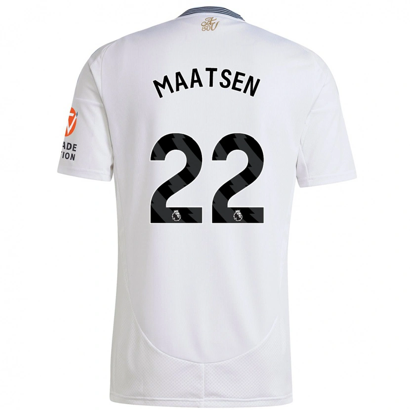 Danxen Homme Maillot Ian Maatsen #22 Blanc Tenues Extérieur 2024/25 T-Shirt