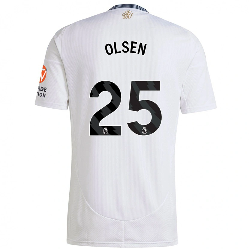 Danxen Homme Maillot Robin Olsen #25 Blanc Tenues Extérieur 2024/25 T-Shirt