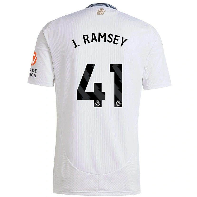 Danxen Homme Maillot Jacob Ramsey #41 Blanc Tenues Extérieur 2024/25 T-Shirt