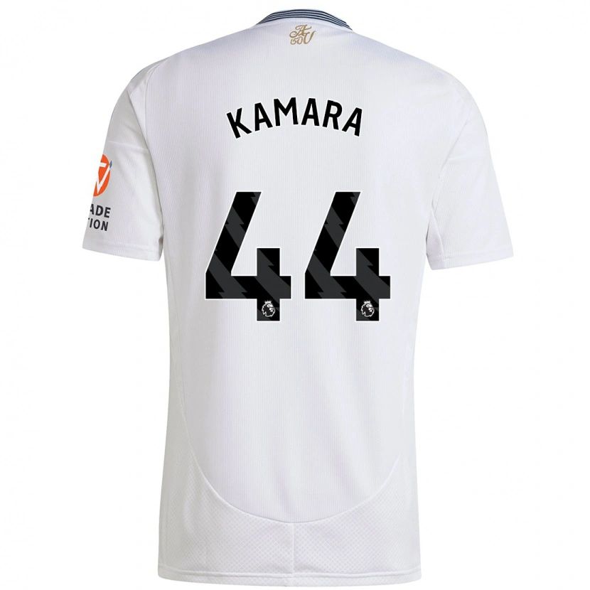 Danxen Homme Maillot Boubacar Kamara #44 Blanc Tenues Extérieur 2024/25 T-Shirt