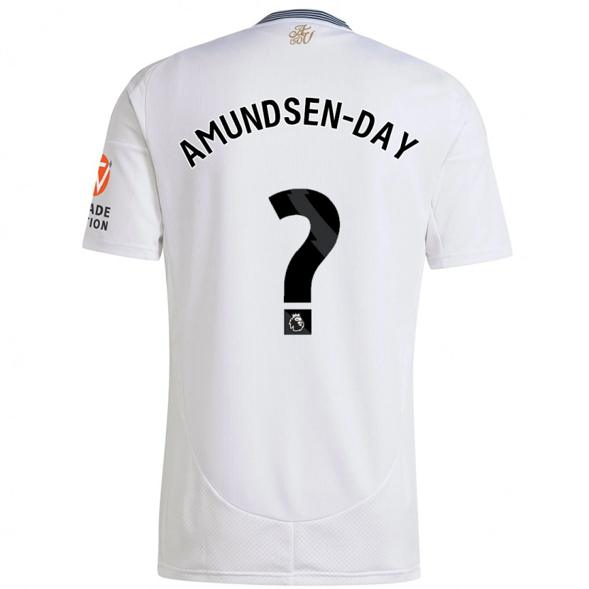 Danxen Homme Maillot Ethan Amundsen-Day #0 Blanc Tenues Extérieur 2024/25 T-Shirt