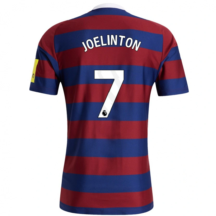 Danxen Homme Maillot Joelinton #7 Bordeaux Bleu Marine Tenues Extérieur 2024/25 T-Shirt