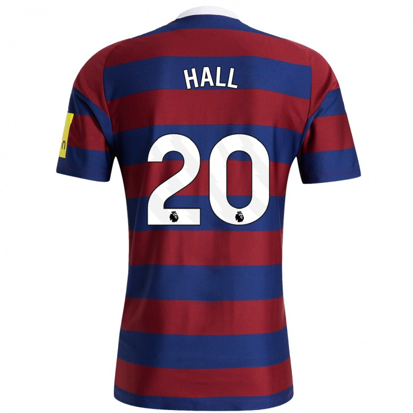 Danxen Homme Maillot Lewis Hall #20 Bordeaux Bleu Marine Tenues Extérieur 2024/25 T-Shirt