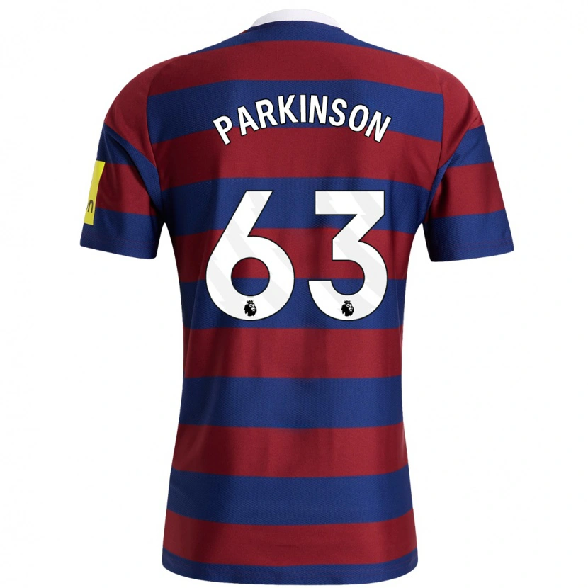 Danxen Homme Maillot Ben Parkinson #63 Bordeaux Bleu Marine Tenues Extérieur 2024/25 T-Shirt