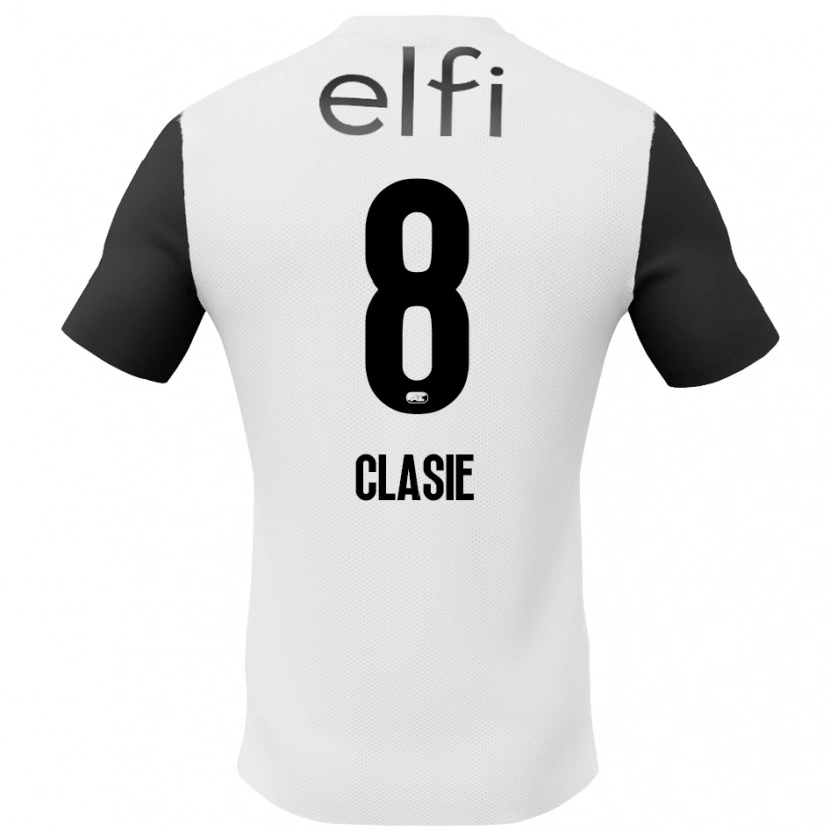 Danxen Homme Maillot Jordy Clasie #8 Blanc Noir Tenues Extérieur 2024/25 T-Shirt