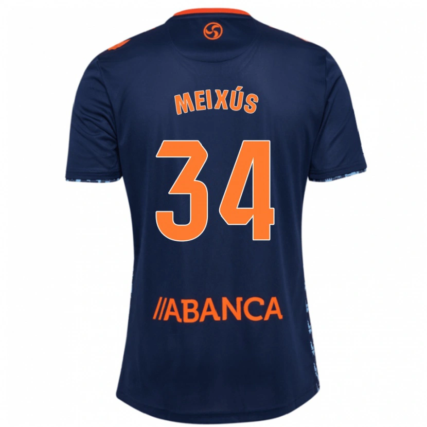 Danxen Homme Maillot Pablo Meixús #34 Bleu Marine Tenues Extérieur 2024/25 T-Shirt