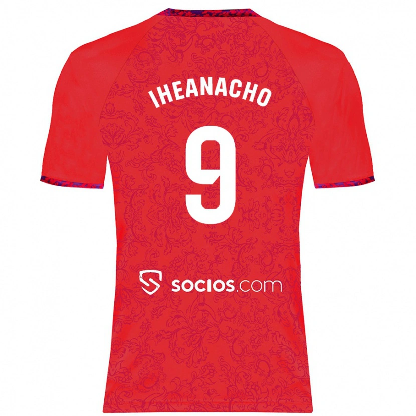 Danxen Homme Maillot Kelechi Iheanacho #9 Rouge Tenues Extérieur 2024/25 T-Shirt