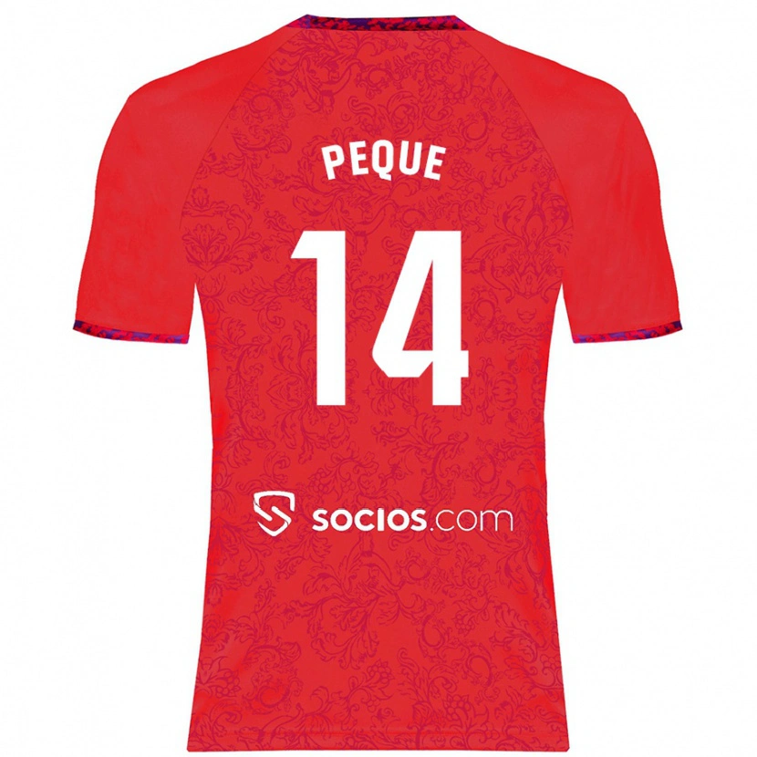 Danxen Homme Maillot Peque Fernández #14 Rouge Tenues Extérieur 2024/25 T-Shirt