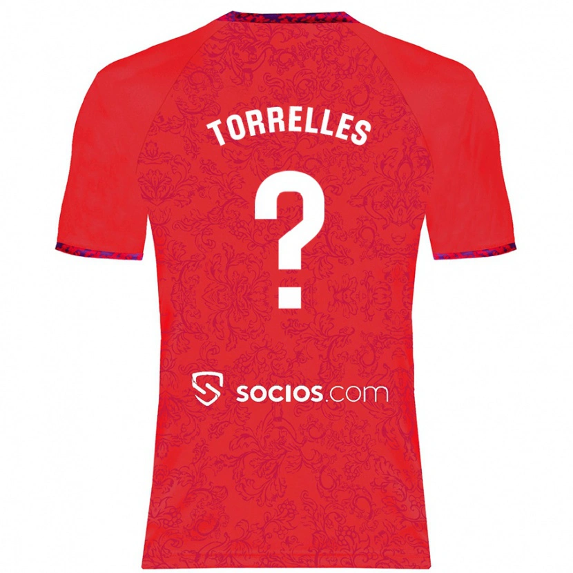 Danxen Homme Maillot Genís Torrelles #0 Rouge Tenues Extérieur 2024/25 T-Shirt