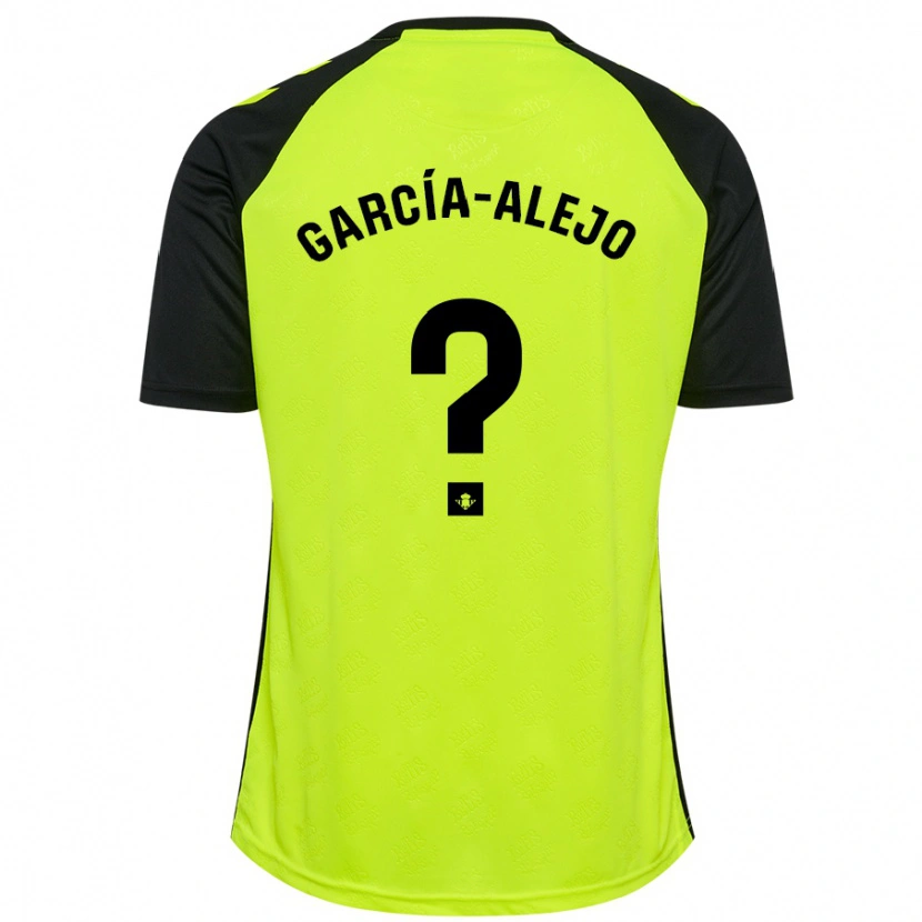 Danxen Homme Maillot Raúl García-Alejo #0 Jaune Fluo Noir Tenues Extérieur 2024/25 T-Shirt