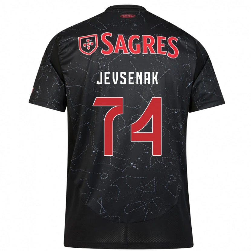 Danxen Homme Maillot Zan Jevsenak #74 Noir Rouge Tenues Extérieur 2024/25 T-Shirt