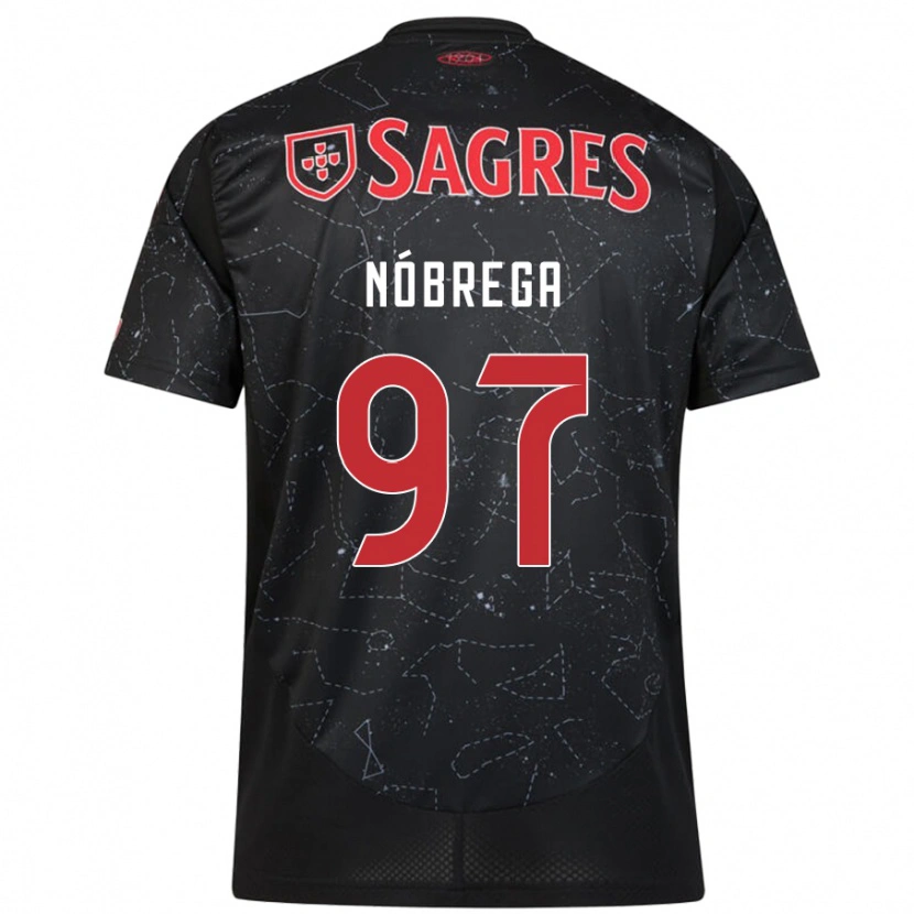 Danxen Homme Maillot Ricardo Nóbrega #97 Noir Rouge Tenues Extérieur 2024/25 T-Shirt