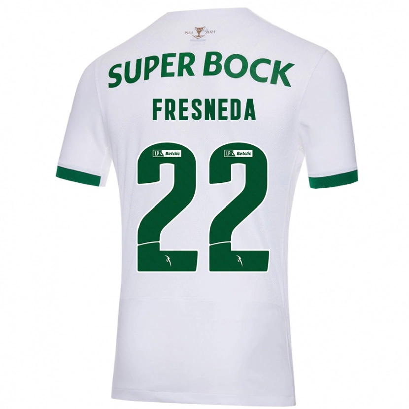 Danxen Homme Maillot Iván Fresneda #22 Blanc Vert Tenues Extérieur 2024/25 T-Shirt