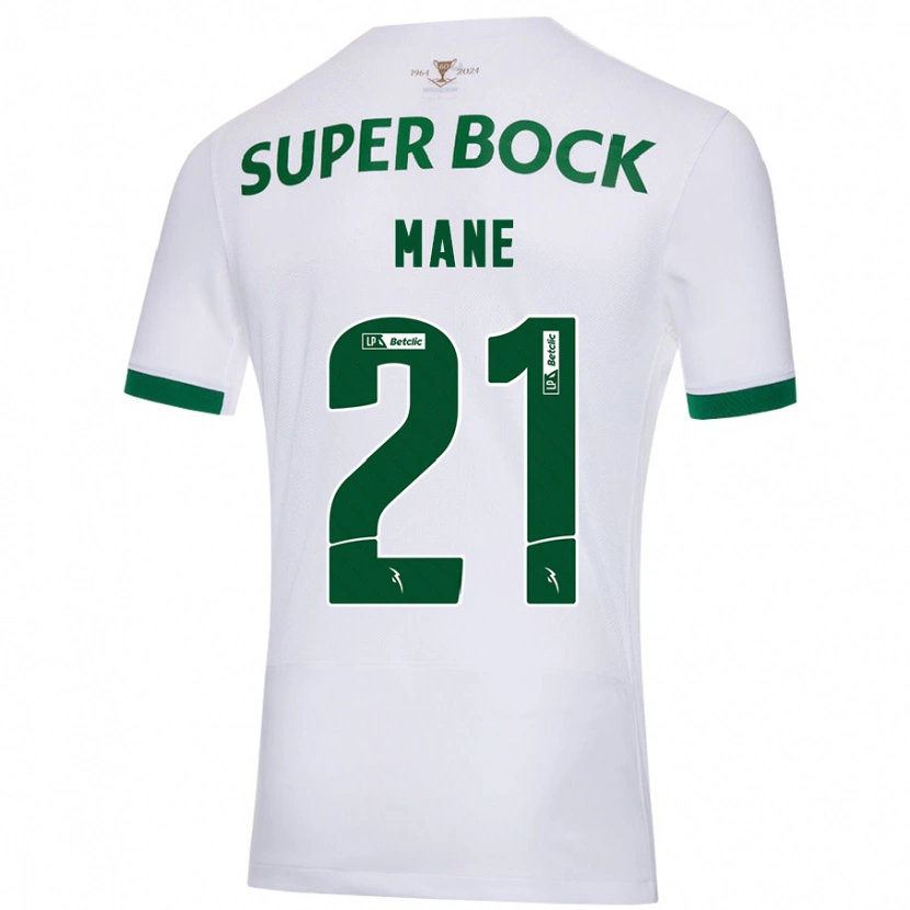 Danxen Homme Maillot Isnaba Mané #21 Blanc Vert Tenues Extérieur 2024/25 T-Shirt