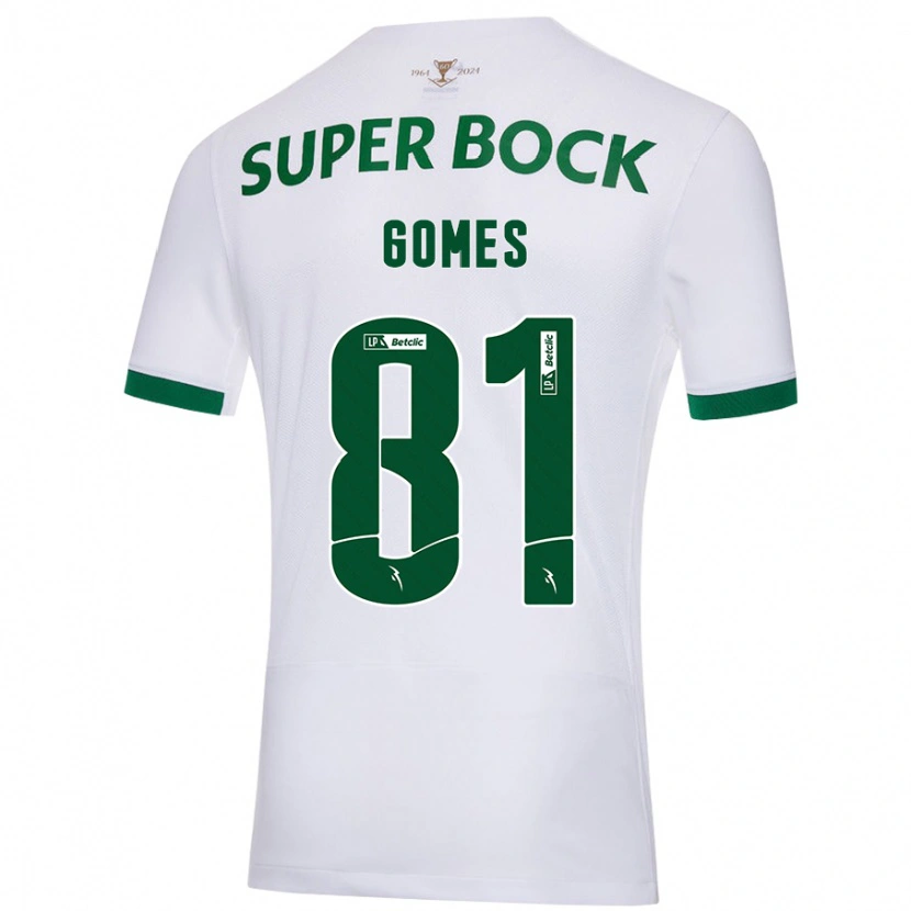 Danxen Homme Maillot Salvador Gomes #81 Blanc Vert Tenues Extérieur 2024/25 T-Shirt