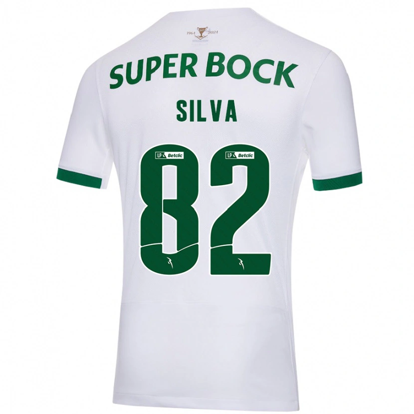 Danxen Homme Maillot Gabriel Silva #82 Blanc Vert Tenues Extérieur 2024/25 T-Shirt