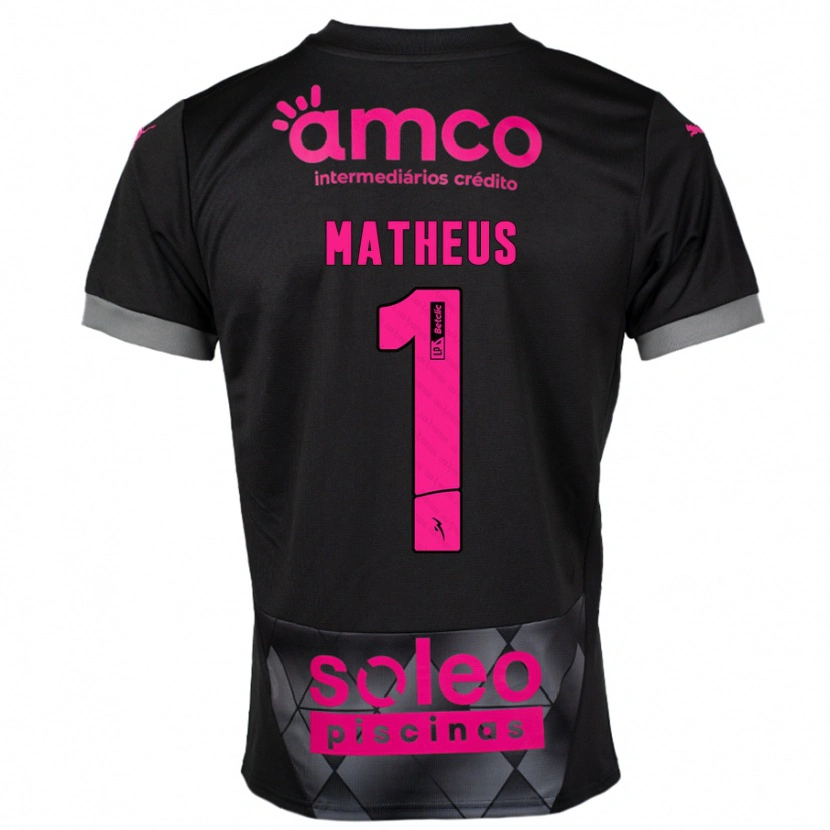 Danxen Homme Maillot Matheus #1 Noir Rose Tenues Extérieur 2024/25 T-Shirt