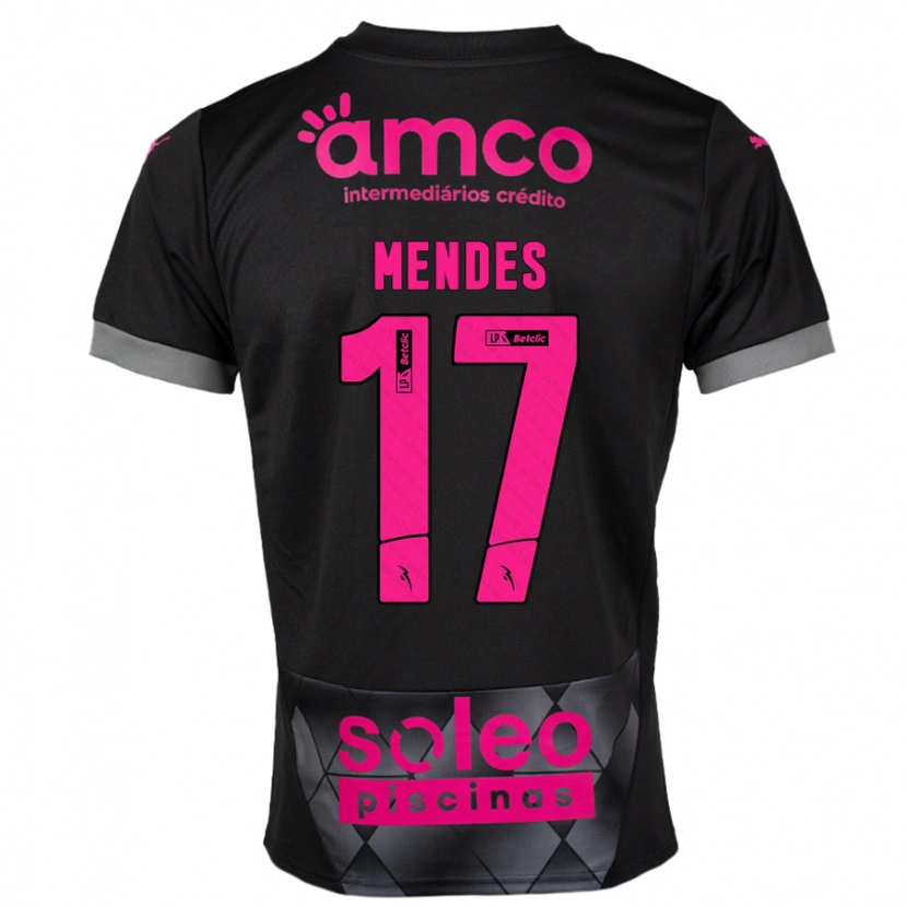 Danxen Homme Maillot Joe Mendes #17 Noir Rose Tenues Extérieur 2024/25 T-Shirt