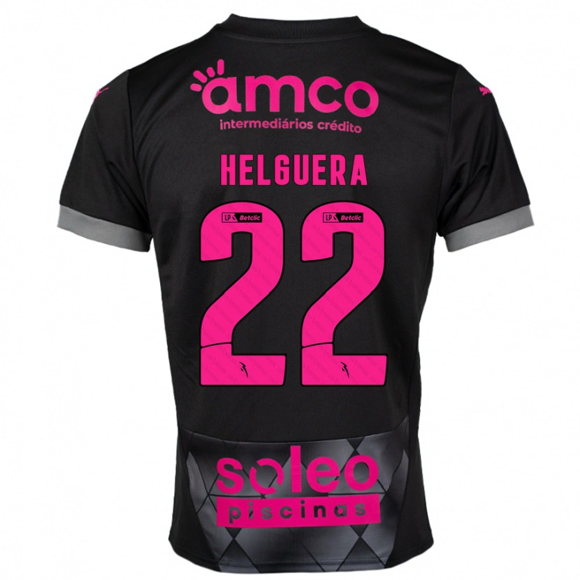 Danxen Homme Maillot Thiago Helguera #22 Noir Rose Tenues Extérieur 2024/25 T-Shirt