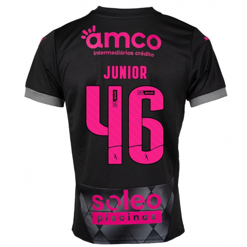 Danxen Homme Maillot Mário Junior #46 Noir Rose Tenues Extérieur 2024/25 T-Shirt