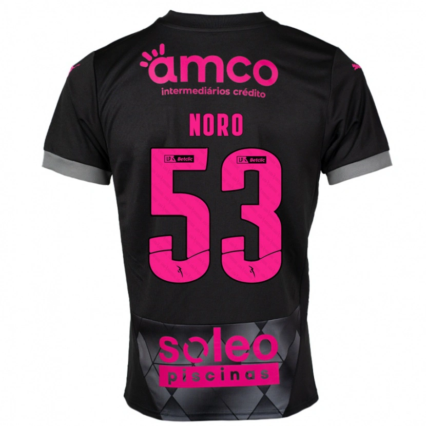 Danxen Homme Maillot Jonatás Noro #53 Noir Rose Tenues Extérieur 2024/25 T-Shirt