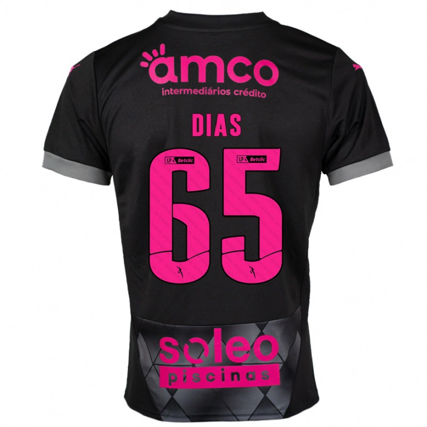 Danxen Homme Maillot Leandro Dias #65 Noir Rose Tenues Extérieur 2024/25 T-Shirt