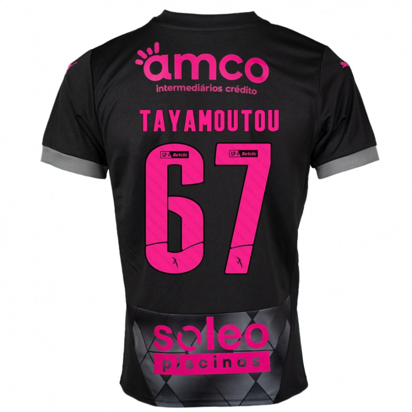 Danxen Homme Maillot Enzo Tayamoutou #67 Noir Rose Tenues Extérieur 2024/25 T-Shirt