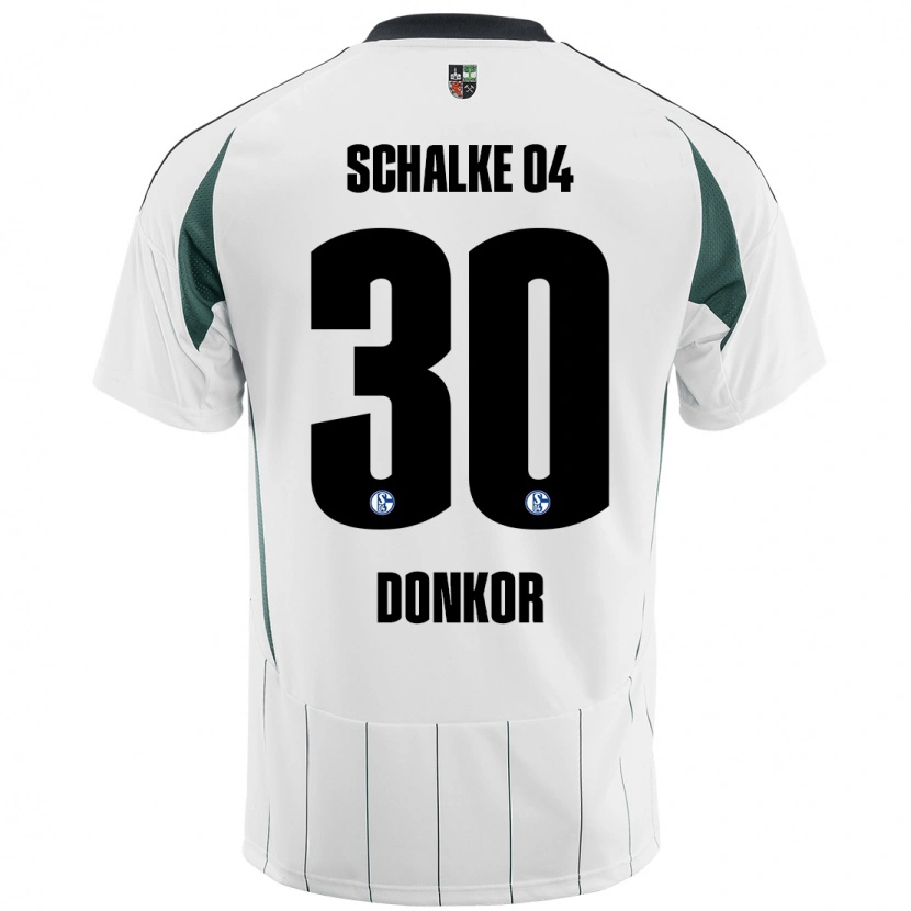 Danxen Homme Maillot Anton Donkor #30 Blanc Vert Tenues Extérieur 2024/25 T-Shirt