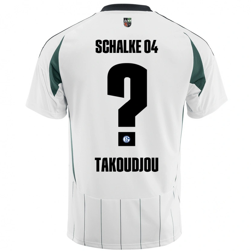 Danxen Homme Maillot Alan Takoudjou #0 Blanc Vert Tenues Extérieur 2024/25 T-Shirt