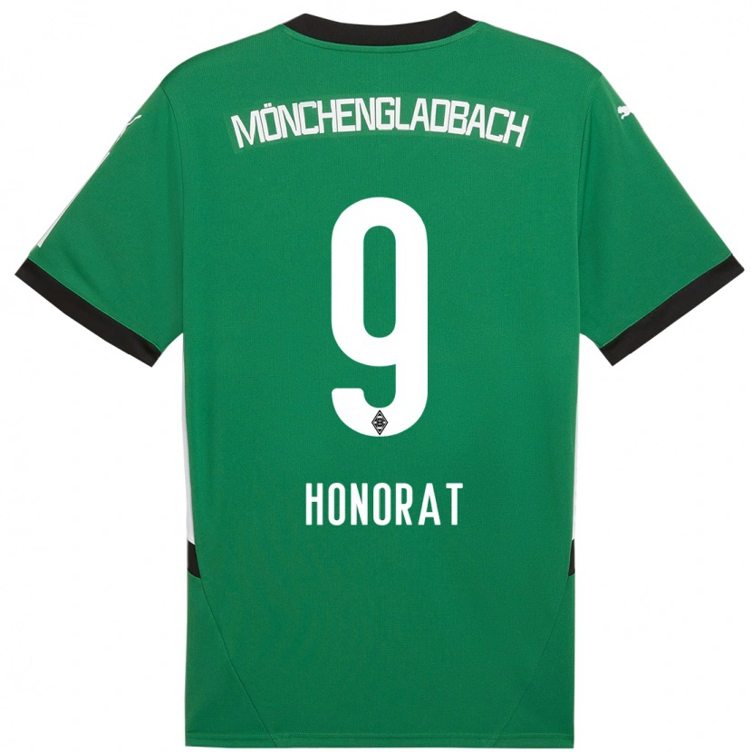 Danxen Homme Maillot Franck Honorat #9 Vert Blanc Tenues Extérieur 2024/25 T-Shirt