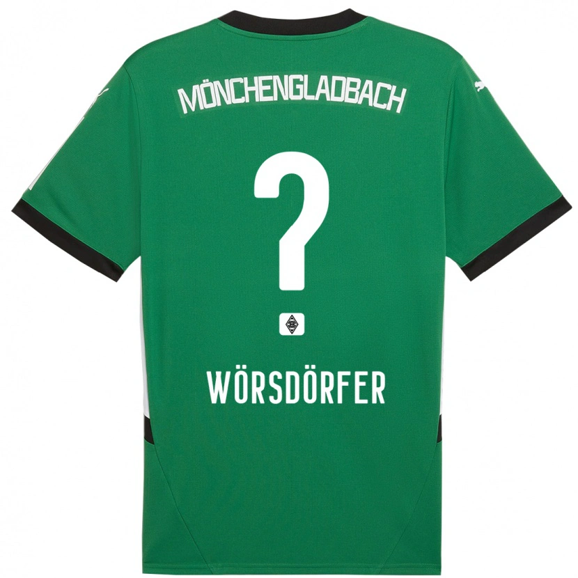 Danxen Homme Maillot Len Wörsdörfer #0 Vert Blanc Tenues Extérieur 2024/25 T-Shirt