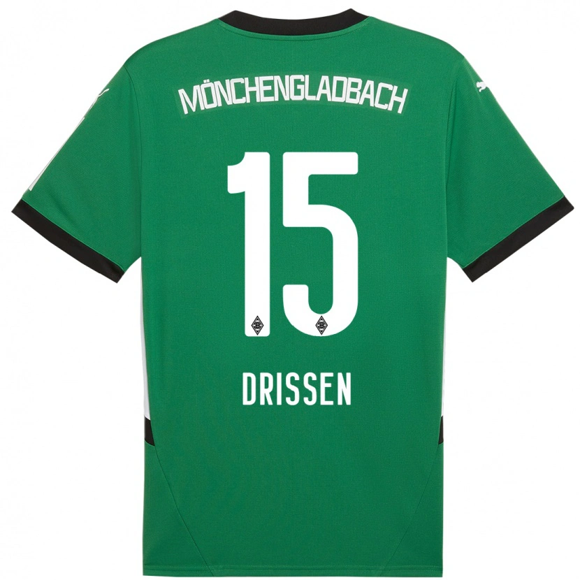 Danxen Homme Maillot Sam Drissen #15 Vert Blanc Tenues Extérieur 2024/25 T-Shirt